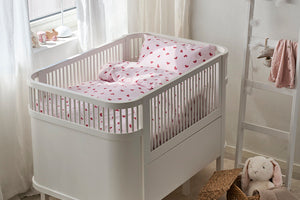 2-Dels Set Hjärtrud Spjälsäng Rosa
