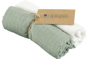 Muslinwrap 70x70 Grön, 2 Pack.