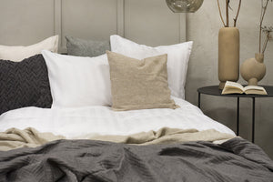 3-Dels Set Satin Vit Dubbel