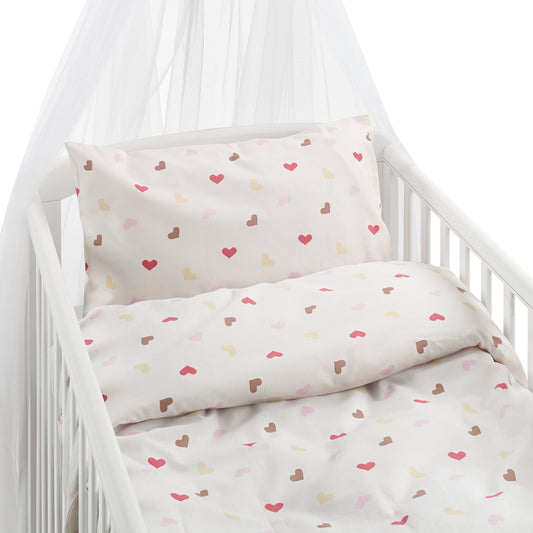 2-Dels Set Hjärtrud Spjälsäng Beige
