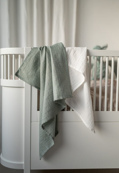 Muslinwrap 70x70 Grön, 2 Pack.