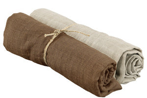 Muslinwrap 70x70 Sand/Tobacco, 2 Pack